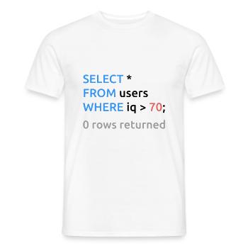 Programmer Admin Funny SQL Code - Men's T-Shirt - white - Front - AI Model Male 178 dark (178cm)