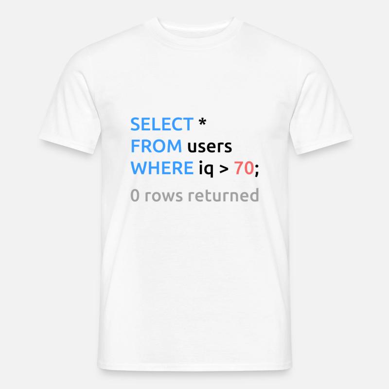 Programmeur Admin Drôle Code SQL - T-shirt homme - blanc