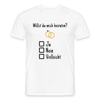 Willst du mich heiraten? - Männer T-Shirt - Weiß - Vorne - AI Model Male 178 dark (178cm)