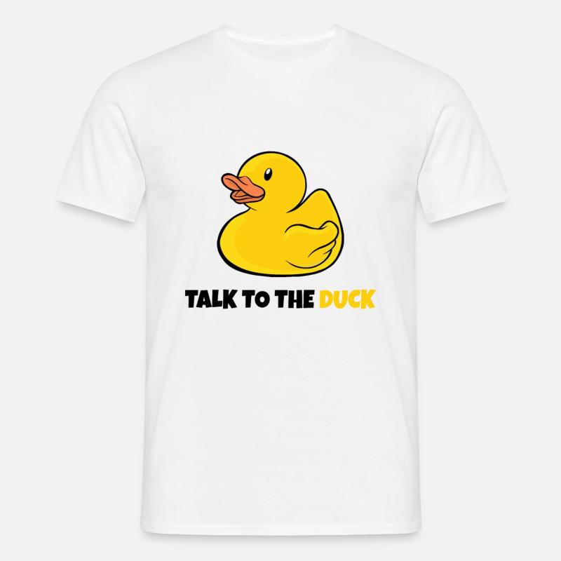 Programmer rubber duck debugging - Men's T-Shirt - white