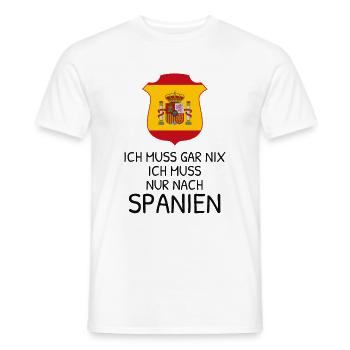 Ich muss gar nichts - Ich muss nur nach Spanien - Männer T-Shirt - Weiß - Vorne - AI Model Male 178 dark (178cm)