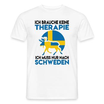 Ich brauche keine Therapie Ich muss nach Schweden - Männer T-Shirt - Weiß - Vorne - AI Model Male 178 dark (178cm)