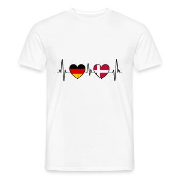 Dänemark Deutschland Herzschlag EKG - Reise - Männer T-Shirt - Weiß - Vorne - AI Model Male 178 dark (178cm)