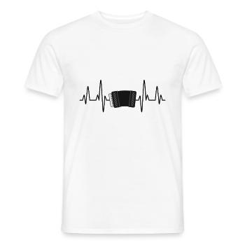 Battement de coeur musicien accordéon accordéon - T-shirt homme - blanc - Devant - AI Model Male 178 dark (178cm)
