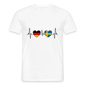 Suède Allemagne Herzschlag - T-shirt homme - blanc - Devant - AI Model Male 178 dark (178cm)