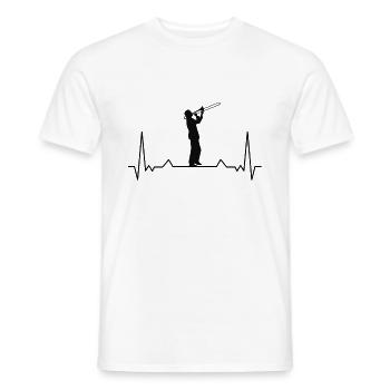 Trombone musical instrument trombone heartbeat - Men's T-Shirt - white - Front - AI Model Male 178 dark (178cm)