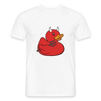 Rubber duck rubber duck Halloween devil costume - Men's T-Shirt - white - Front - AI Model Male 178 dark (178cm)