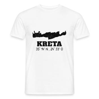 Griechenland Kreta Koordinaten Insel Urlaub Reise - Männer T-Shirt - Weiß - Vorne - AI Model Male 178 dark (178cm)