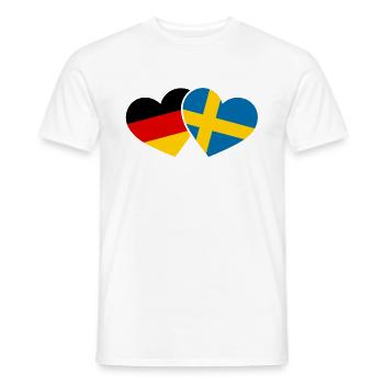Coeur de la Suède et de l'Allemagne - vacances de voyage - T-shirt homme - blanc - Devant - AI Model Male 178 dark (178cm)