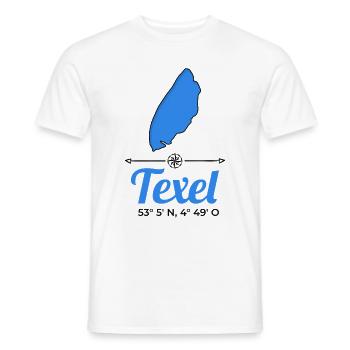 Texel Niederlande Holland Insel Koordinaten - Männer T-Shirt - Weiß - Vorne - AI Model Male 178 dark (178cm)