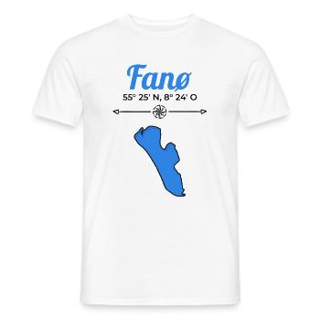 Fanö Danemark Coordonnées Vacances - T-shirt homme - blanc - Devant - AI Model Male 178 dark (178cm)