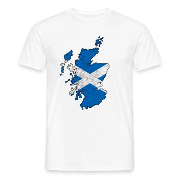 Scotland Map Scottish Flag Scots - Men's T-Shirt - white - Front - AI Model Male 178 dark (178cm)