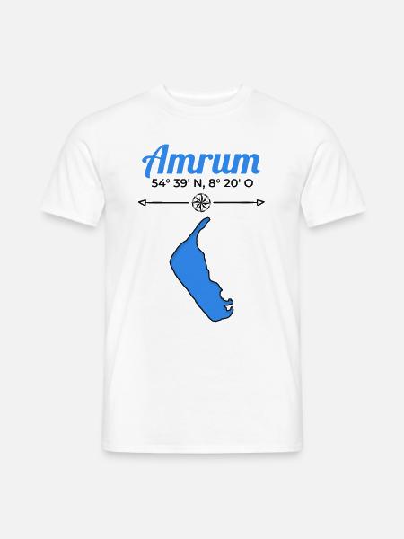 Ostfriesische Inseln - Amrum Koordinaten - Männer T-Shirt - Weiß