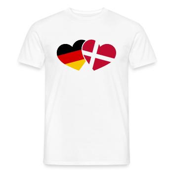 Danemark Allemagne Coeur Vacances Voyage - T-shirt homme - blanc - Devant - AI Model Male 178 dark (178cm)