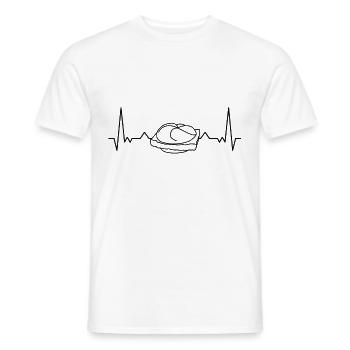 Leberkas Leberkas heartbeat rolls meat cheese - Men's T-Shirt - white - Front - AI Model Male 178 dark (178cm)