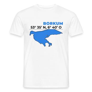 Borkum Koordinaten Nordsee Insel Urlaub - Männer T-Shirt - Weiß - Vorne - AI Model Male 178 dark (178cm)