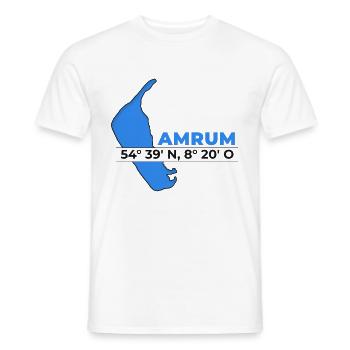 Îles de la Frise orientale - coordonnées Amrum - T-shirt homme - blanc - Devant - AI Model Male 178 dark (178cm)