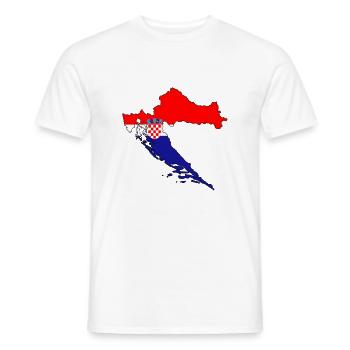 Croatia Flag Map Travel Holiday - Men's T-Shirt - white - Front - AI Model Male 178 dark (178cm)