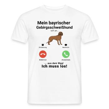 Bayerischer Gebirgsschweisshund Anruf Telefon BGS - Männer T-Shirt - Weiß - Vorne - AI Model Male 178 dark (178cm)