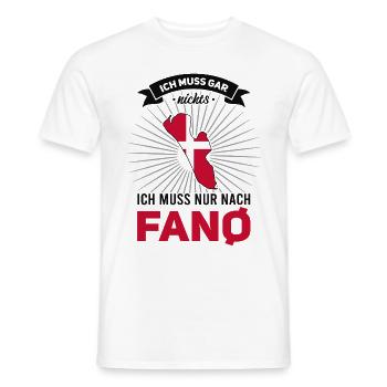 Ich muss Gar Nix Ich muss nur nach Fanö Fanø - Männer T-Shirt - Weiß - Vorne - AI Model Male 178 dark (178cm)