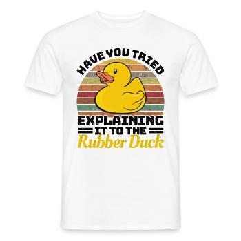 Programmer Programming Duck Rubber Duck - Men's T-Shirt - white - Front - AI Model Male 178 dark (178cm)