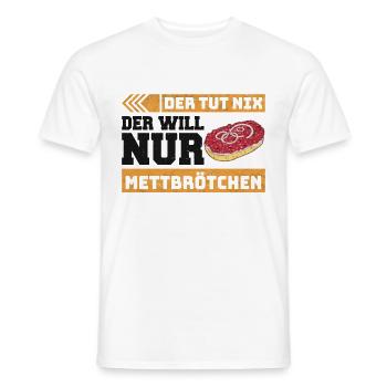 Mett Mettbrötchen Hackfleisch Hackepeter Brötchen - Männer T-Shirt - Weiß - Vorne - AI Model Male 178 dark (178cm)