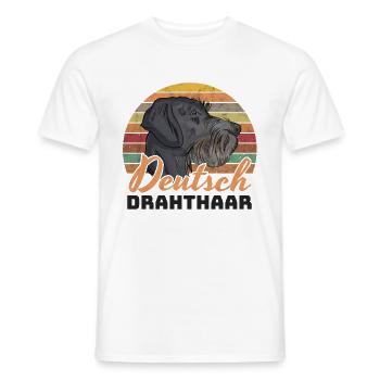 German Wirehaired Pointer Hound Dog - Men's T-Shirt - white - Front - AI Model Male 178 dark (178cm)