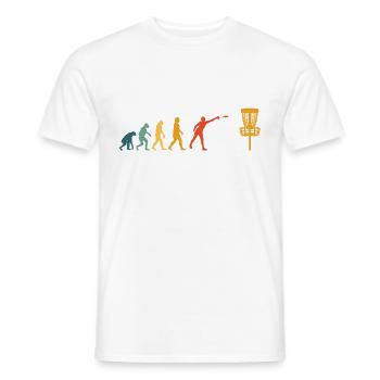 Discgolf Evolution Vintage Disk Golf Spieler - Männer T-Shirt - Weiß - Vorne - AI Model Male 178 dark (178cm)