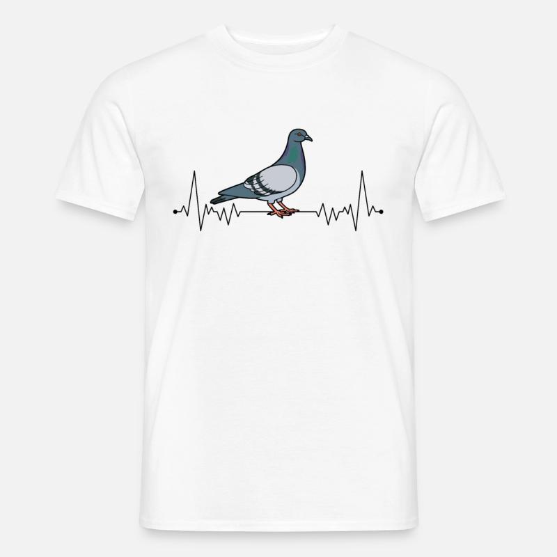 Tauben Herzschlag Stadttaube Brieftaube - Männer T-Shirt - Weiß