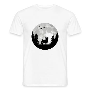 German Jagdterrier in front of moon hound dogs - Men's T-Shirt - white - Front - AI Model Male 178 dark (178cm)