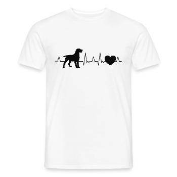 German Wirehaired Pointer Heartbeat Hound Dog - Men's T-Shirt - white - Front - AI Model Male 178 dark (178cm)