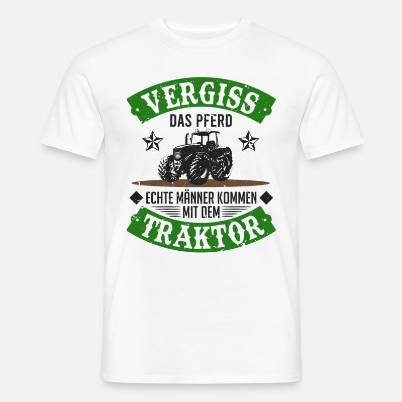 Traktor Echte Männer Spruch Traktorfahrer Geschenk - Männer T-Shirt - Weiß