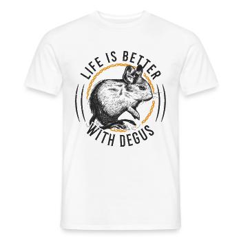 Life is better with Degus Degu gift - Men's T-Shirt - white - Front - AI Model Male 178 dark (178cm)