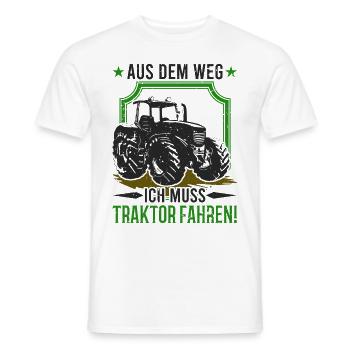 Aus dem Weg ich muss Traktor fahren Landwirt Bauer - Männer T-Shirt - Weiß - Vorne - AI Model Male 178 dark (178cm)