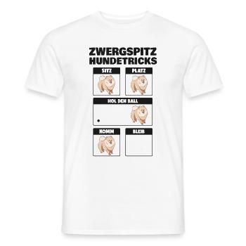 Zwergspitz Hundetricks Pomeranian Hund - Männer T-Shirt - Weiß - Vorne - AI Model Male 178 dark (178cm)