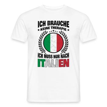 Ich brauche keine Therapie, Ich muss nur nach Ital - Männer T-Shirt - Weiß - Vorne - AI Model Male 178 dark (178cm)