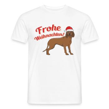 Bayerischer Gebirgsschweisshund Weihnachtsmütze - Männer T-Shirt - Weiß - Vorne - AI Model Male 178 dark (178cm)
