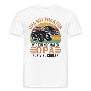 Opa mit Traktor Rentner Traktorfahrer Landwirt - Männer T-Shirt - Weiß - Vorne - AI Model Male 178 dark (178cm)