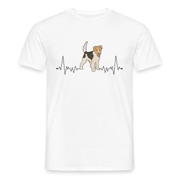 Fox terrier heartbeat wirehaired fox terrier - Men's T-Shirt - white - Front - AI Model Male 178 dark (178cm)