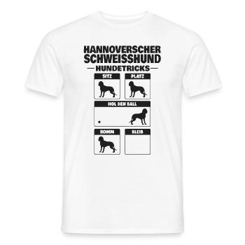 Hannoverscher Schweisshund Hundetricks Jagdhund - Männer T-Shirt - Weiß - Vorne - AI Model Male 178 dark (178cm)