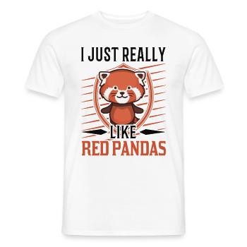 J'aime vraiment les pandas rouges le panda rouge - T-shirt homme - blanc - Devant - AI Model Male 178 dark (178cm)