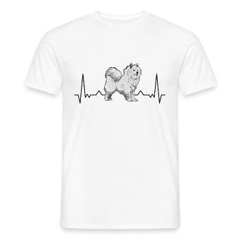 Samoyed heartbeat sled dog Samoyed - Men's T-Shirt - white - Front - AI Model Male 178 dark (178cm)
