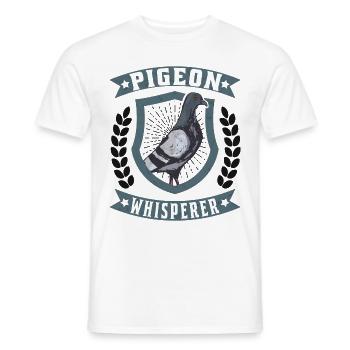 Pigeon Whisperer Pigeons Chuchoteurs Pigeon voyageur - T-shirt homme - blanc - Devant - AI Model Male 178 dark (178cm)