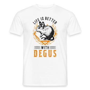 Life is better with Degus Degu gift - Men's T-Shirt - white - Front - AI Model Male 178 dark (178cm)