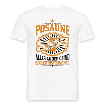 Posaune Begleitinstrument Posaunist Geschenk - Männer T-Shirt - Weiß - Vorne - AI Model Male 178 dark (178cm)