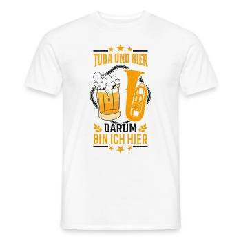 Tuba und Bier Blasorchester Tubist Tubaspieler - Männer T-Shirt - Weiß - Vorne - AI Model Male 178 dark (178cm)
