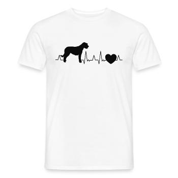 Irish Wolfhound Heartbeat Irish Wolfhound - Men's T-Shirt - white - Front - AI Model Male 178 dark (178cm)