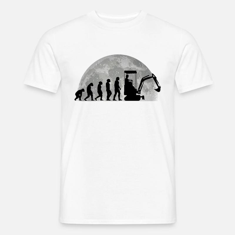 Baggerführer Bagger Evolution Mond Baggerfahrer - Männer T-Shirt - Weiß