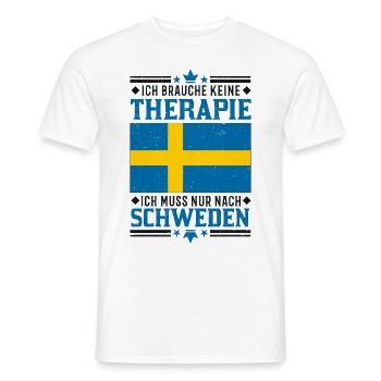 Schweden Urlaub Therapie Spruch Reise Geschenk - Männer T-Shirt - Weiß - Vorne - AI Model Male 178 dark (178cm)