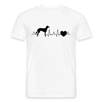 Saluki Battement de coeur lévrier persan - T-shirt homme - blanc - Devant - AI Model Male 178 dark (178cm)